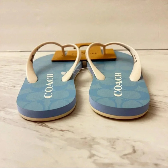Coach Zak Flip Flop Chambray/Blue Sandals - Picture 4 of 12